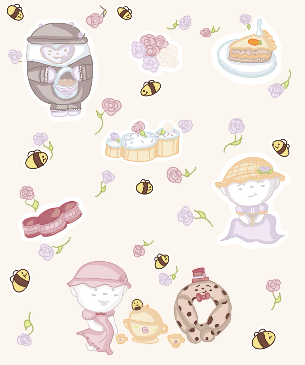 Tea Party Snacks (Sticker Sheet)