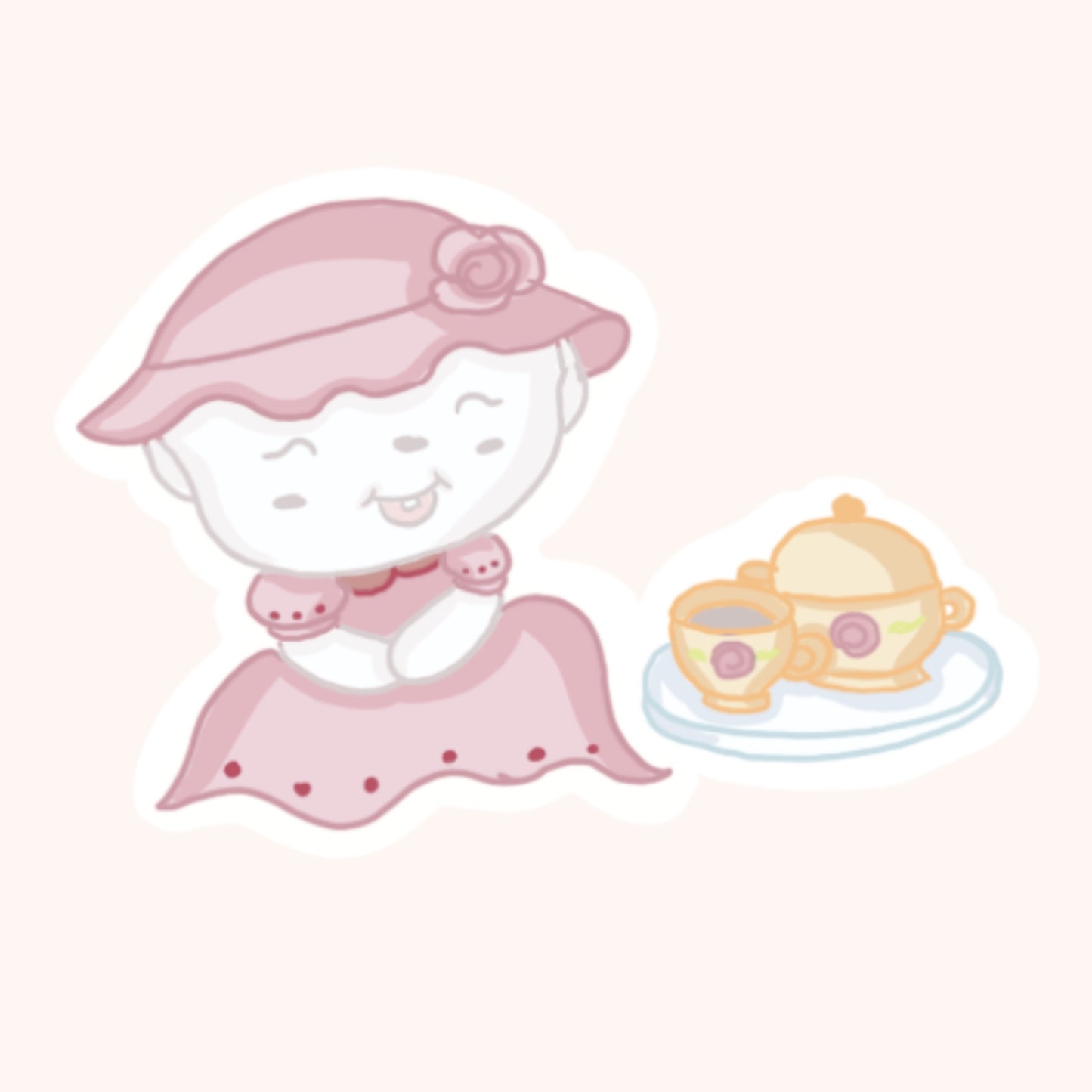 Tea Time Fluff (Sticker)